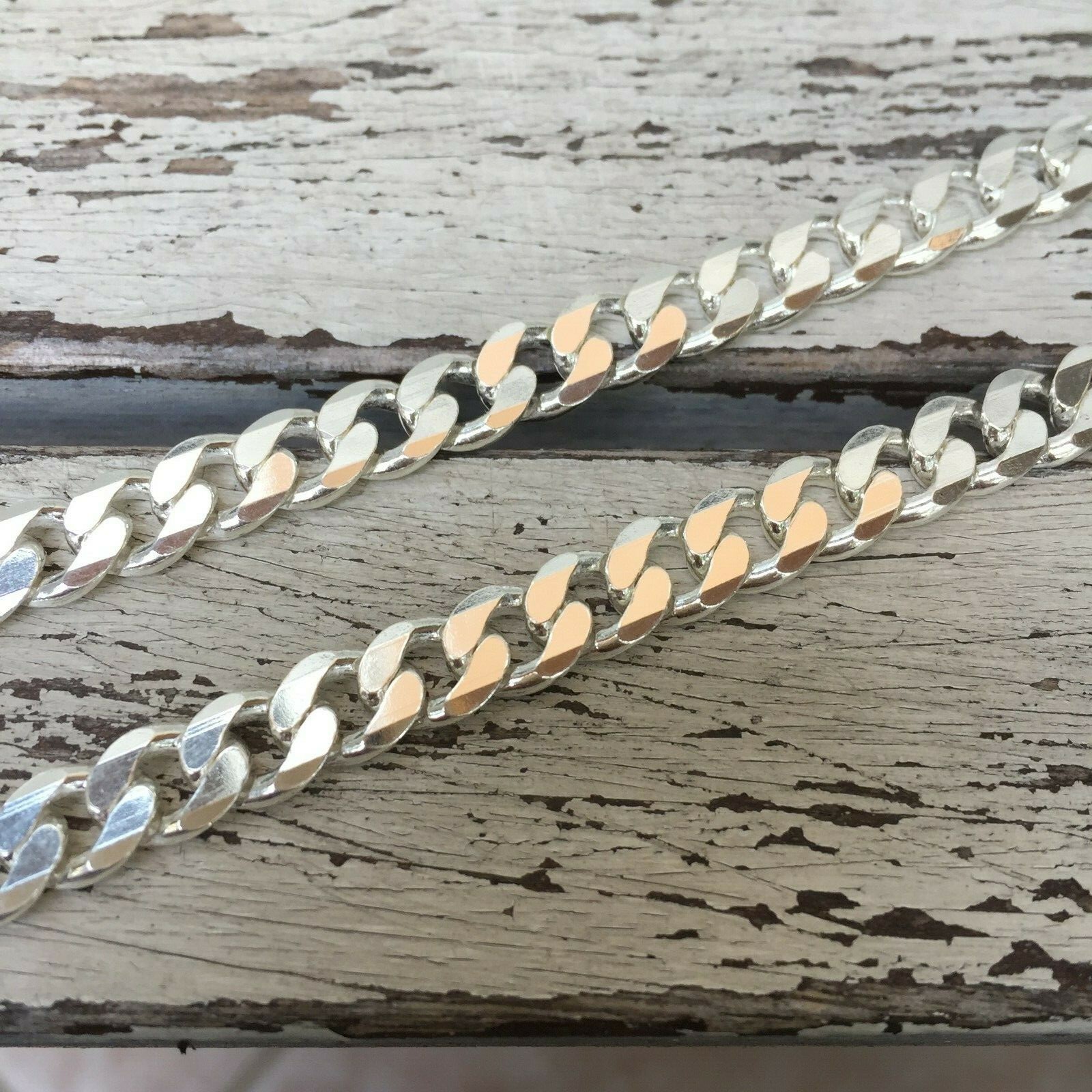 Pre-owned Handmade Mens Miami Cuban Chain Curb Link Jayz Tight 925 Sterling Silver 8mm 102gr 28inch