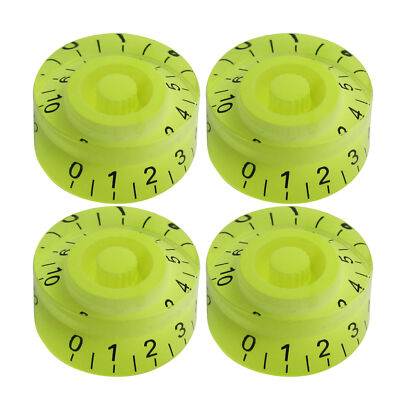 FLEOR 4PCS Fluorescent Green Volume Tone Control Speed Knob Button for LP Guitar