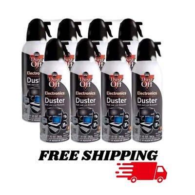 New Canned Air Falcon Dust-Off Compressed Computer Gas Duster 10 oz TOTAL 8 Pack
