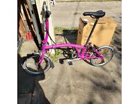 Brompton M6L Folding Bicycle Rare Berry Crush (Hot Pink) Color 2017 year