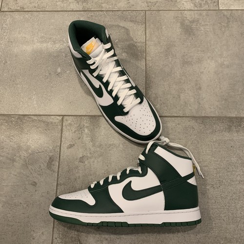 spartan green dunk high cream laces