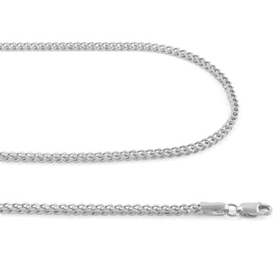 Pre-owned Nuragold 10k White Gold Womens 2mm Franco Square Box Foxtail Wheat Necklace Chain 16"