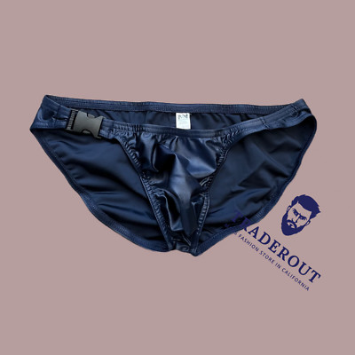 N2N Bodywear Men navy blue wet Fire Island swim bikini swimwear size M L XL
