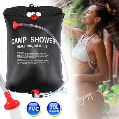 10 Gallon Solar Shower Bag Portable PVC Camping Outdoor Water Heating Bath Bag