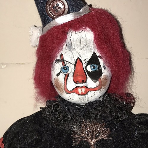 Gladys Creepy Gothic Circus Clown Horror Doll Ooak