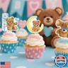 30pcs Bear Gender Reveal Decorations Cupcake Toppers Bear Gender Reveal Cake Decorations Boy Girl Twins Baby Shower