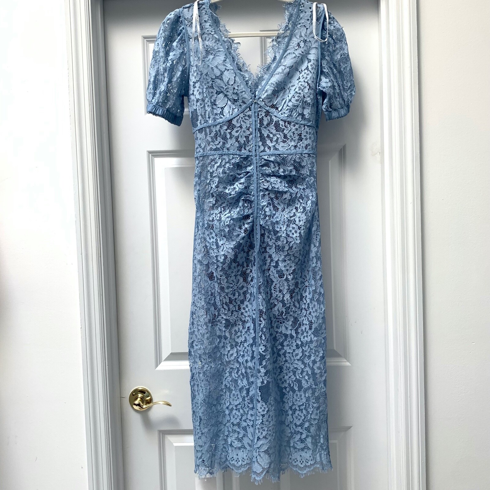 Pre-owned Self-portrait Baby Blue Light Camellia Cocktail Dress