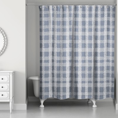 Creative Products Chalky Slate Plaid 71 x 74 Shower Curtain