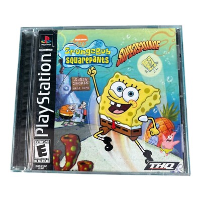 SpongeBob SquarePants: SuperSponge (PlayStation 1, PS1) Black Label CIB & TESTED