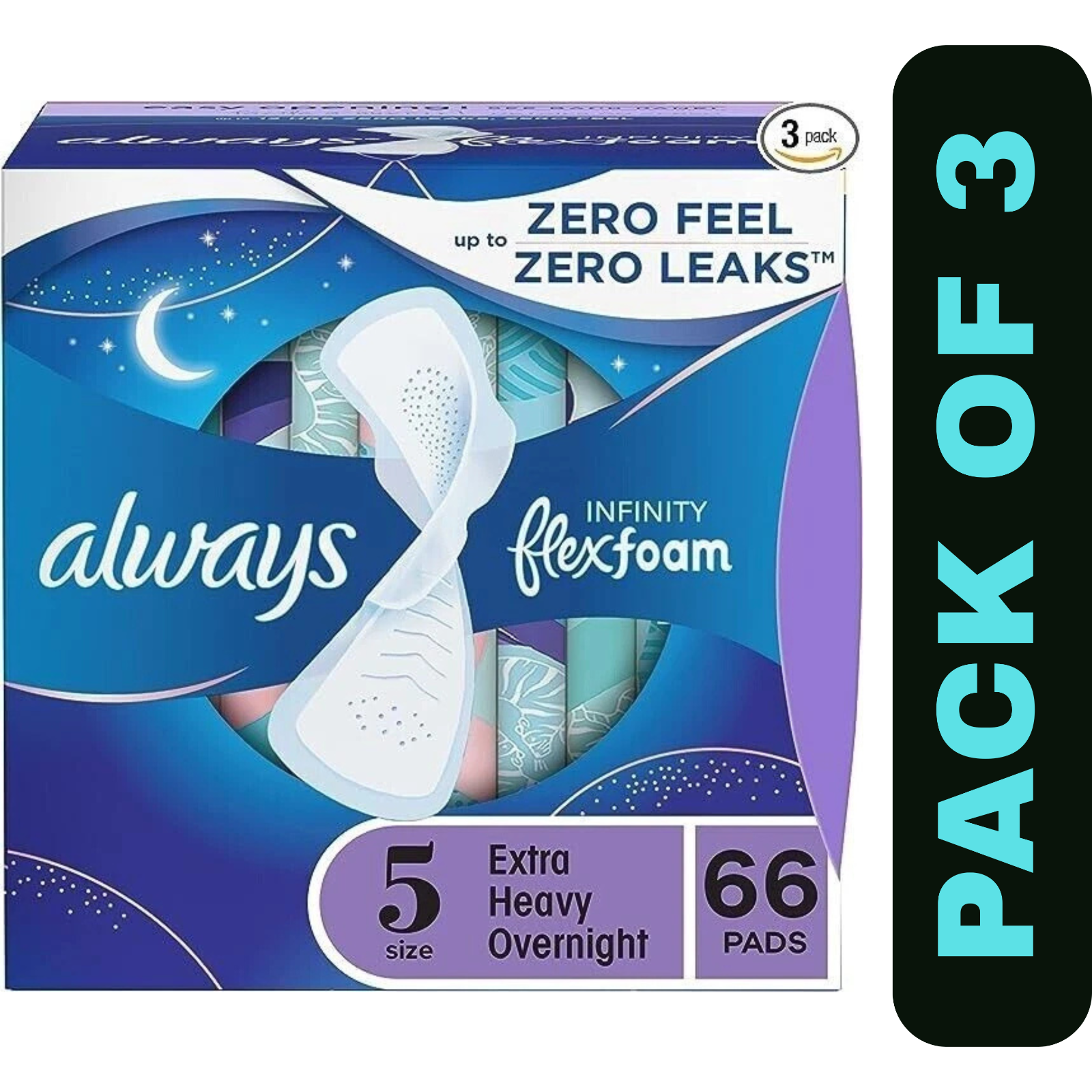 Always Infinity Flexfoam Size 5 Extra Heavy Overnight | 66 Pads