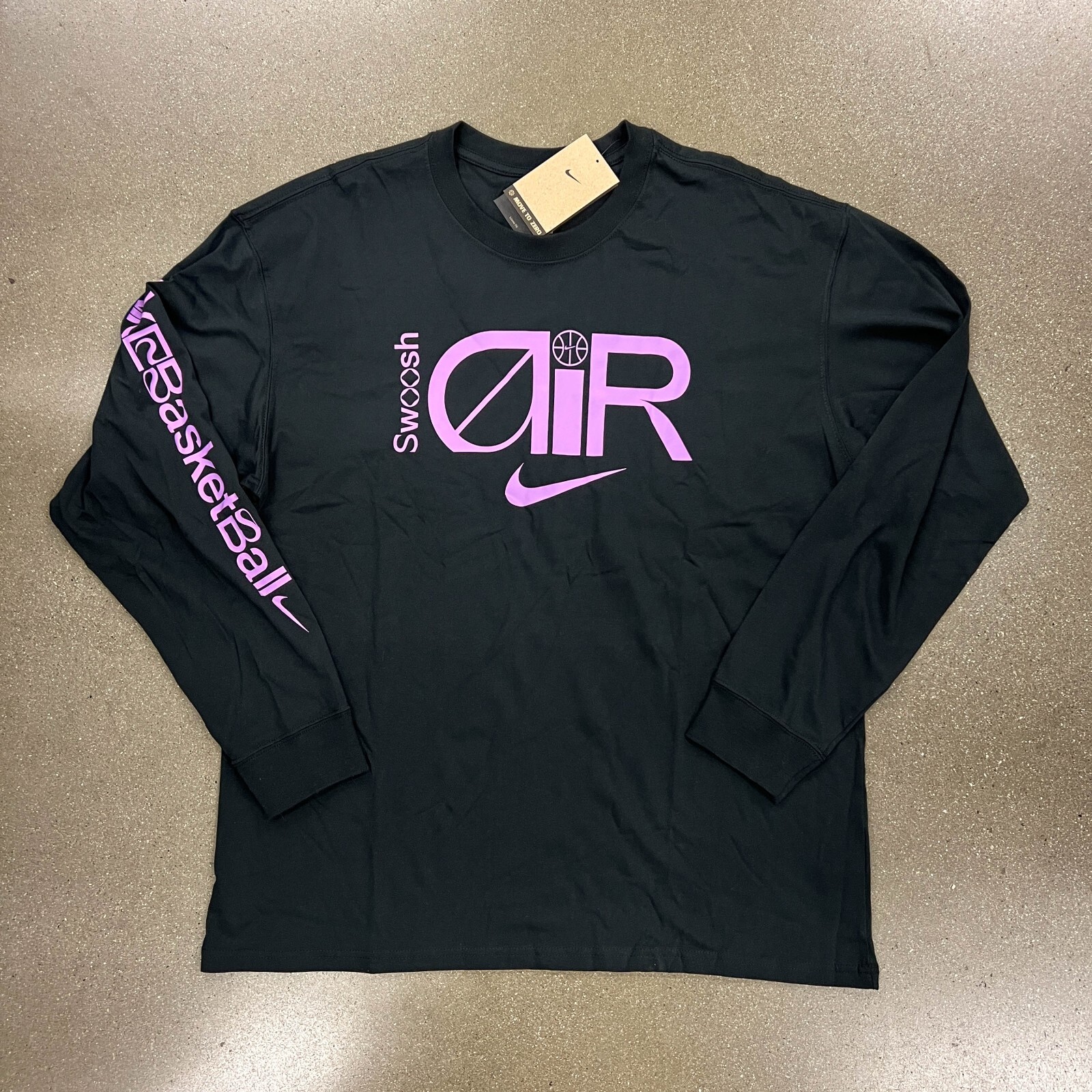 Nike Max90 Men Long-Sleeve Basketball Shirt FN0819-010 Black