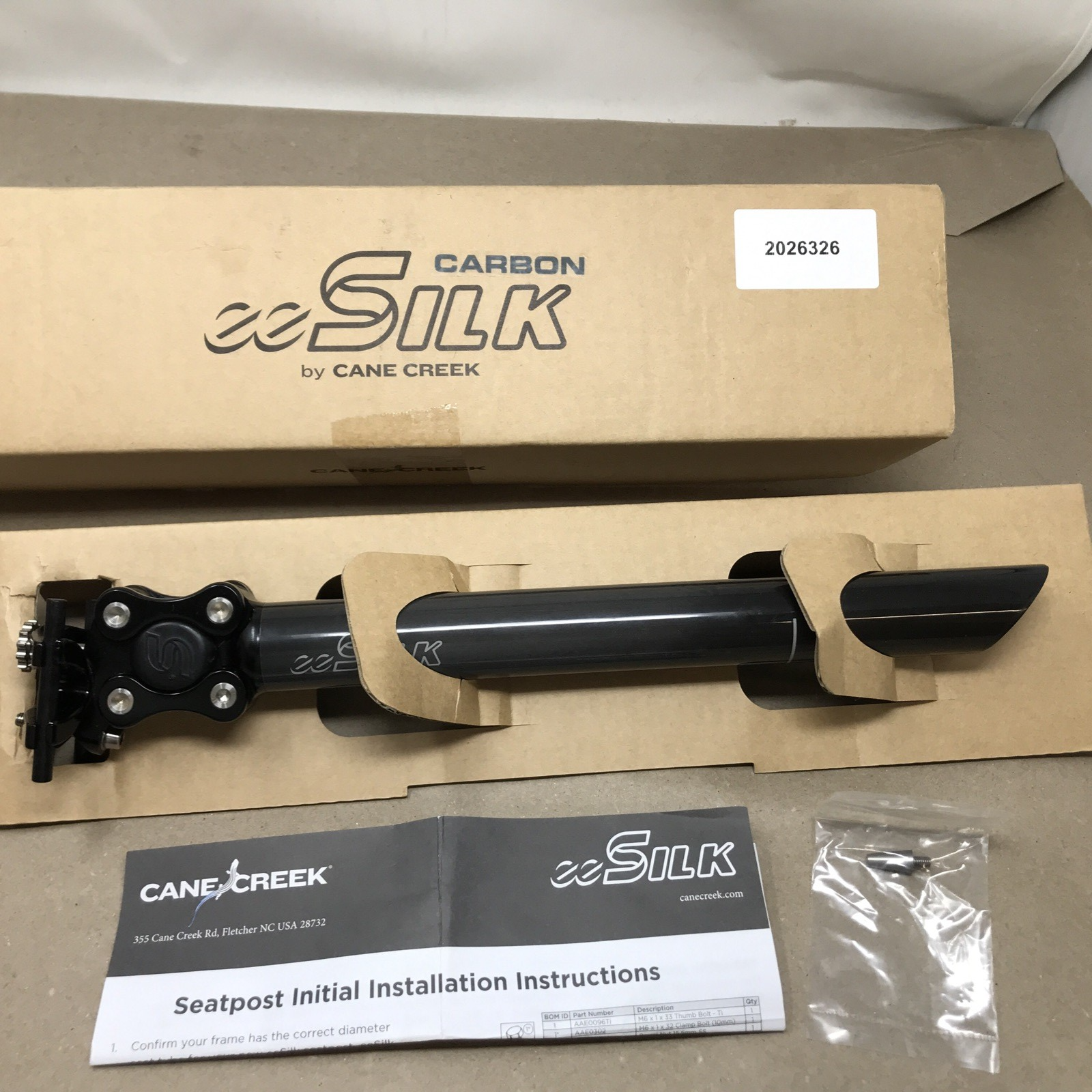 Cane Creek eeSilk Suspension Seatpost - Carbon, 31.6 x 350mm, 20mm Travel, Black