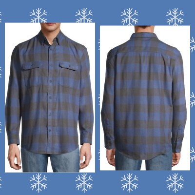 NWT George Mens Super Soft Long Sleeve Flannel Shirt Size Small (34-36)