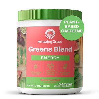 Amazing Grass, Greens Blend Energy, Watermelon, 7.4 oz, 30 Servings