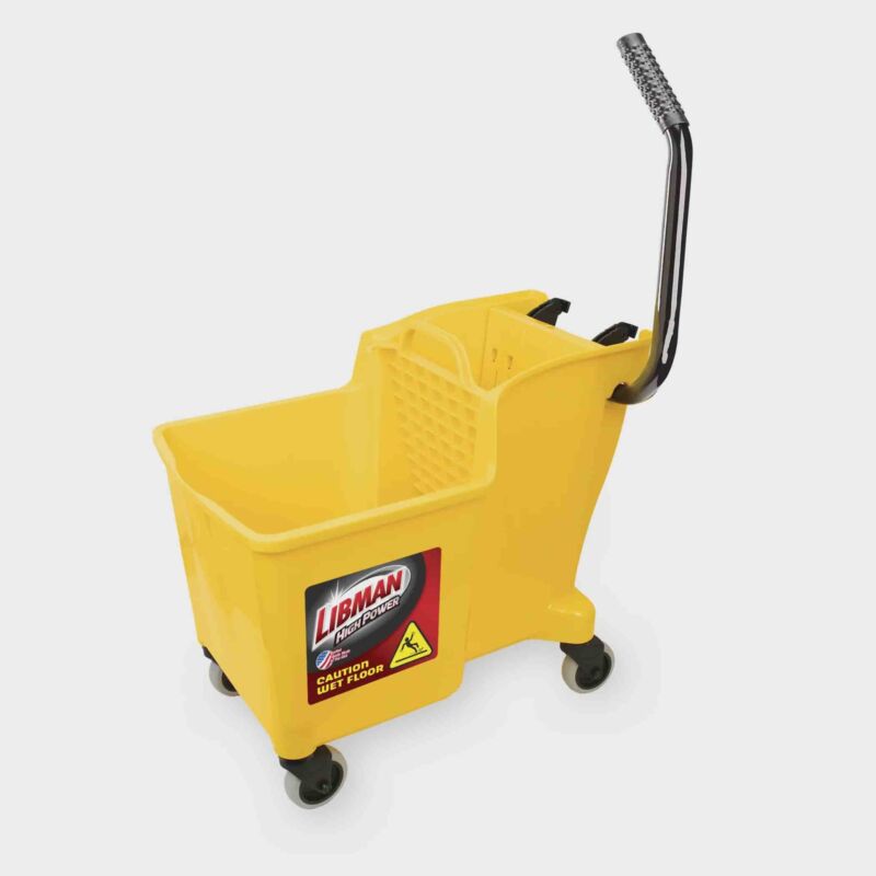32 Quart Mop Bucket  Side Press Wringer Wringer Commercial Cleaning Rolling Cart