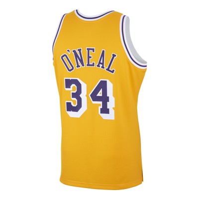 MITCHELL AND NESS LOS ANGELES LAKERS MITCHELL & NESS CLASSICS ROAD SWINGMAN SHIRT SHAQUILLE ONEAL