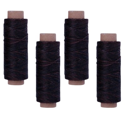 [4 Pack] Dark-Coffee Premium Waxed Polyester Thread for Leather Crafting, 1mm