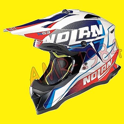 CASCO CROSS ENDURO NOLAN N53 SIDEWINDER METAL WHITE COLORE 42 TAGLIA XS