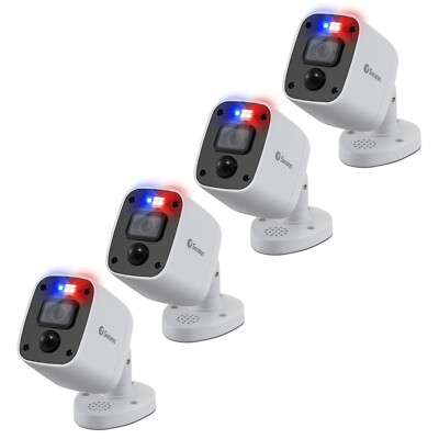 Lot of 4 Swann Enforcer PRO-4KRQ 4K Ultra HD  Security Camera Flashing Light