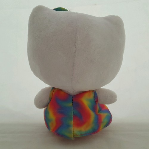 Sanrio Hello Kitty Ty Rainbow Plush Tie Dye Dress & Hair Bow