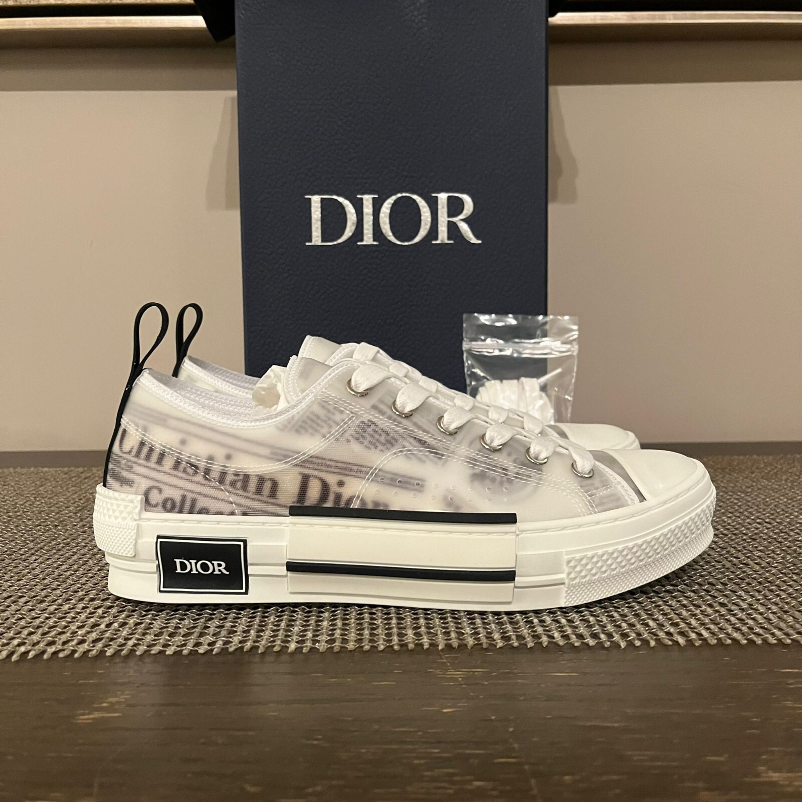 Dior , Newspaper B23 Low Top LT Sneakers in Black White