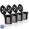 4 Reusable K Cups for Keurig K Supreme, K Supreme Plus, K Slim with Multistream Technology, K-Duo Hot and Iced - 4 Black Refillable Kcups Coffee Filters for Keurig Coffee Makers