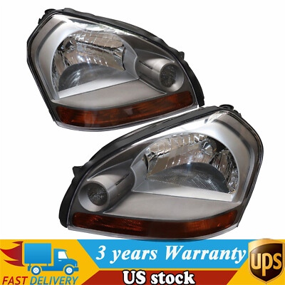 1 Pair Headlights Assy For 2005-2009 Hyundai Tucson Halogen Right+Left Headlamp