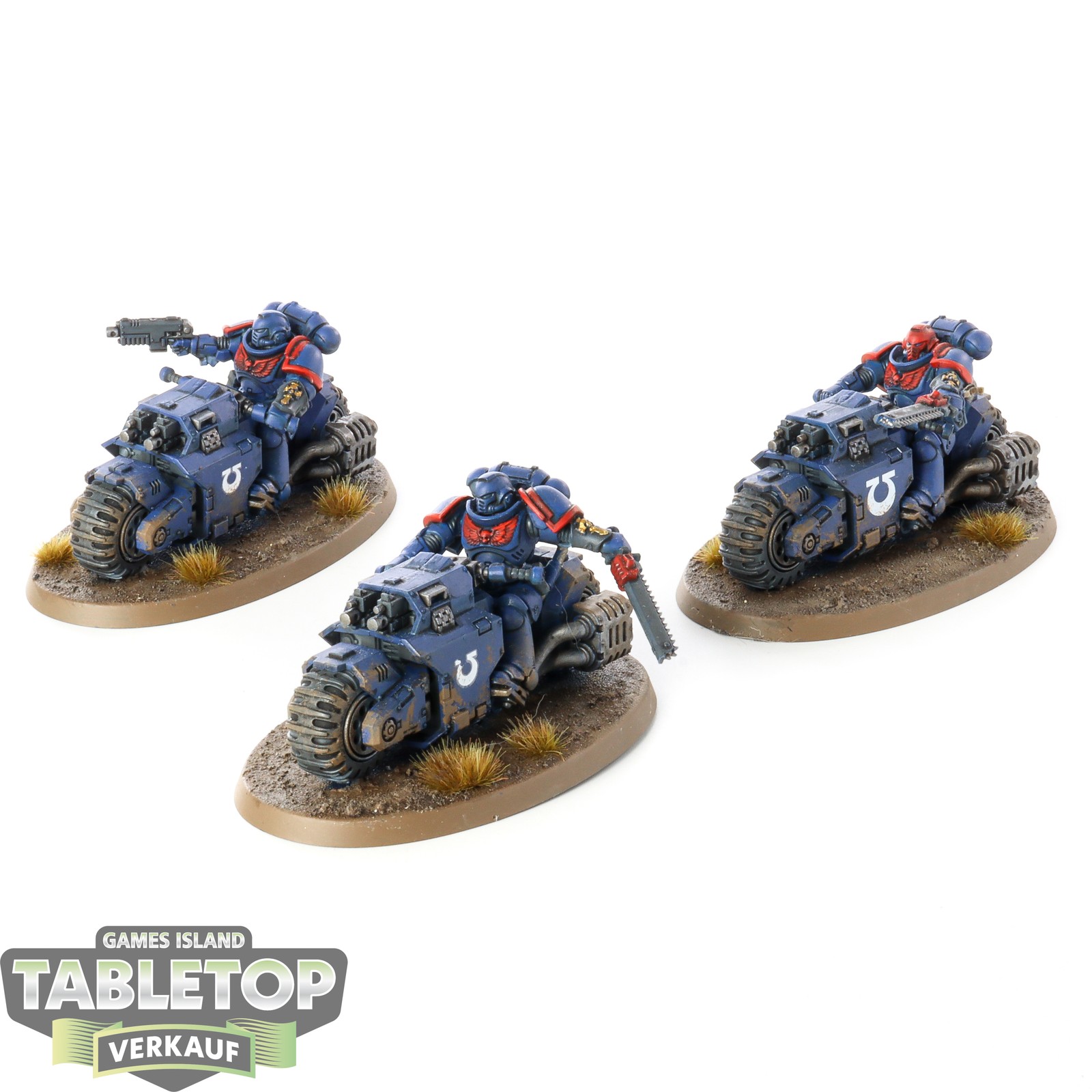 Space Marines - 3 Outriders - bemalt