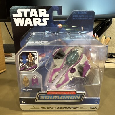NEW Star Wars Micro Galaxy Squadron Series 5 Mace Windu & Jedi Interceptor #0103