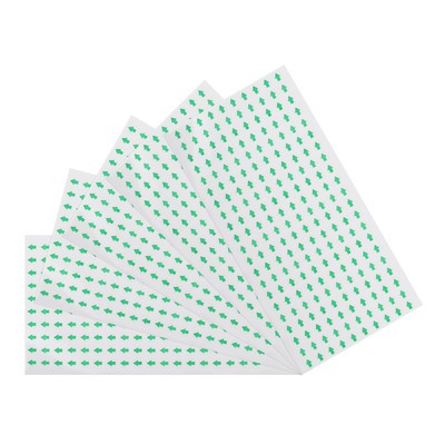 Round Arrow Shape Stickers Labels Color Coded 0.4Inch Green Clear 210 Count 5Pcs