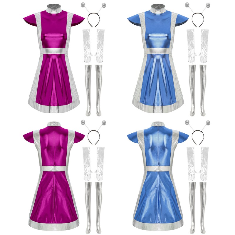 Womens Outfit Space Uniform Astronaut Alien Costume Comfortable Gloves Headwear Womens Outfit Space Uniform Astronaut Alien Costume Comfortable Gloves Headwear
