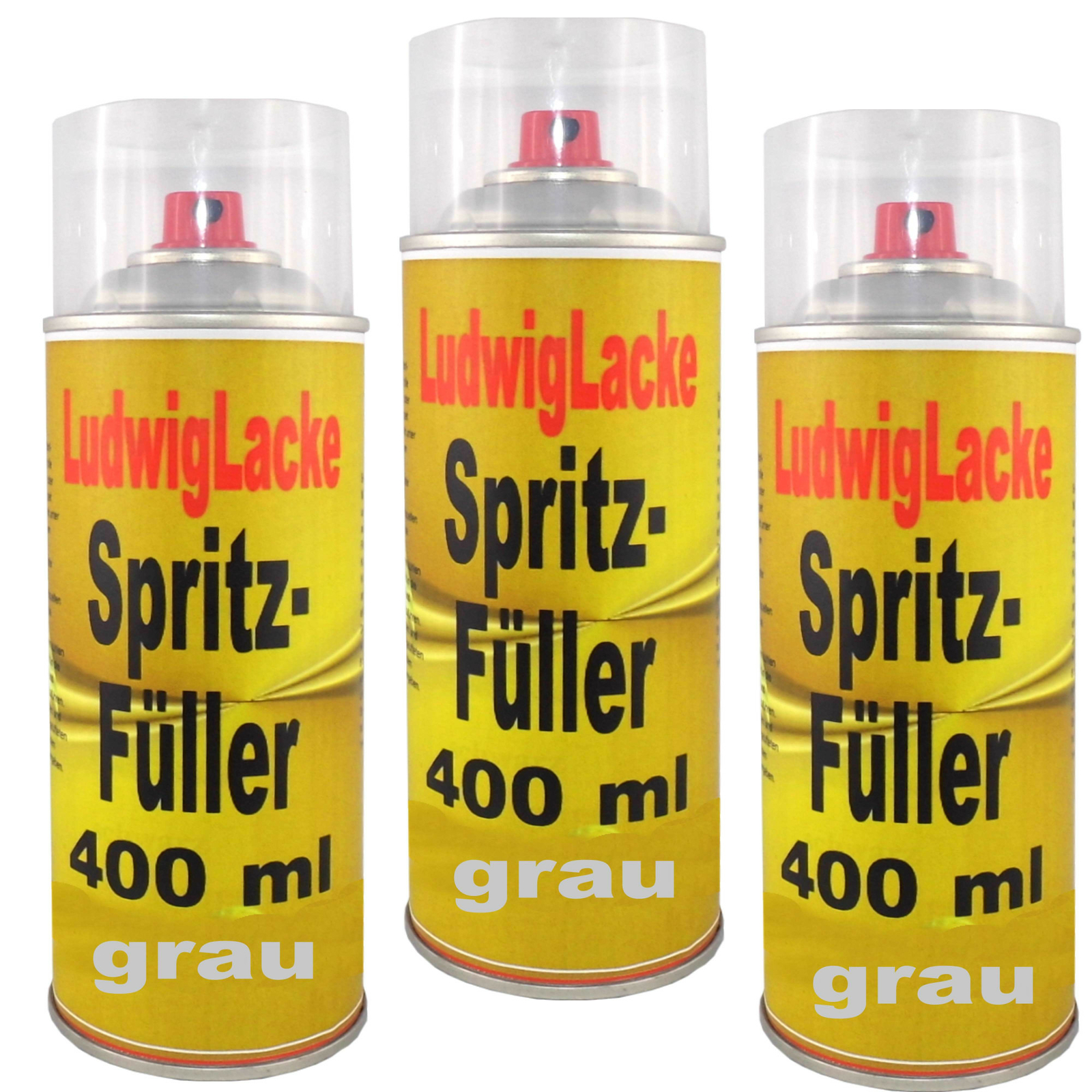 Spritzspachtel 3x 400ml Grau Füller für Autolack Lackierer Ludwiglacke
