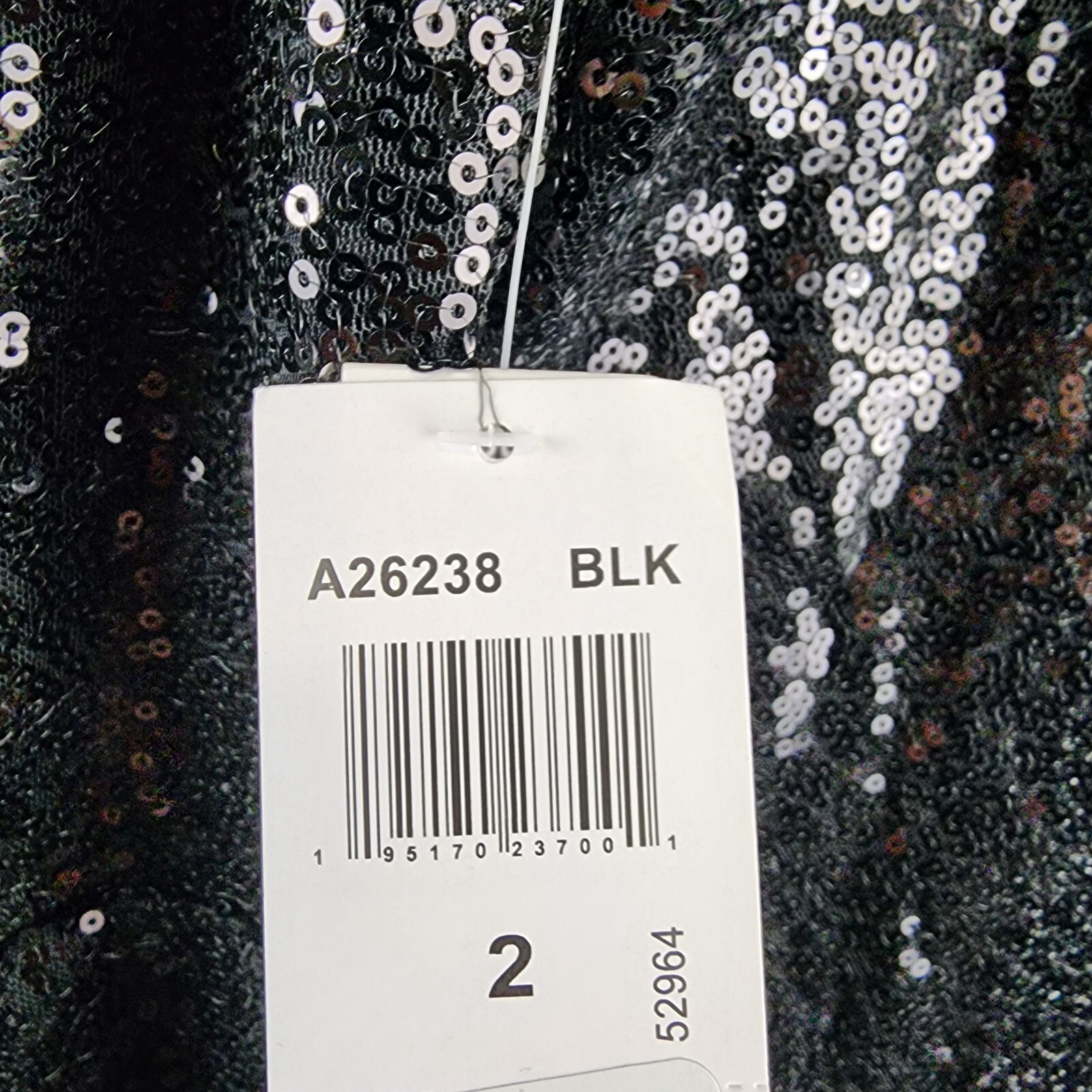 AQUA One Sleeve Sequin Gown Women's 2 Black Rosette Detail Back Zip Closure L/S - Picture 12 of 16