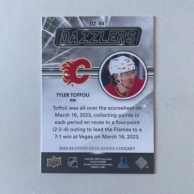 2023 Upper Deck Series 2 #DZ-84 Tyler Toffoli Dazzlers Orange