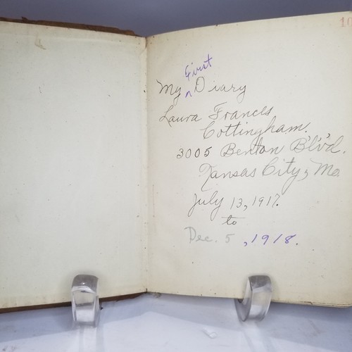 RARE 1917–1918 WWI Era Young Female First Handwritten Diary – KC, MO COMPLETED 