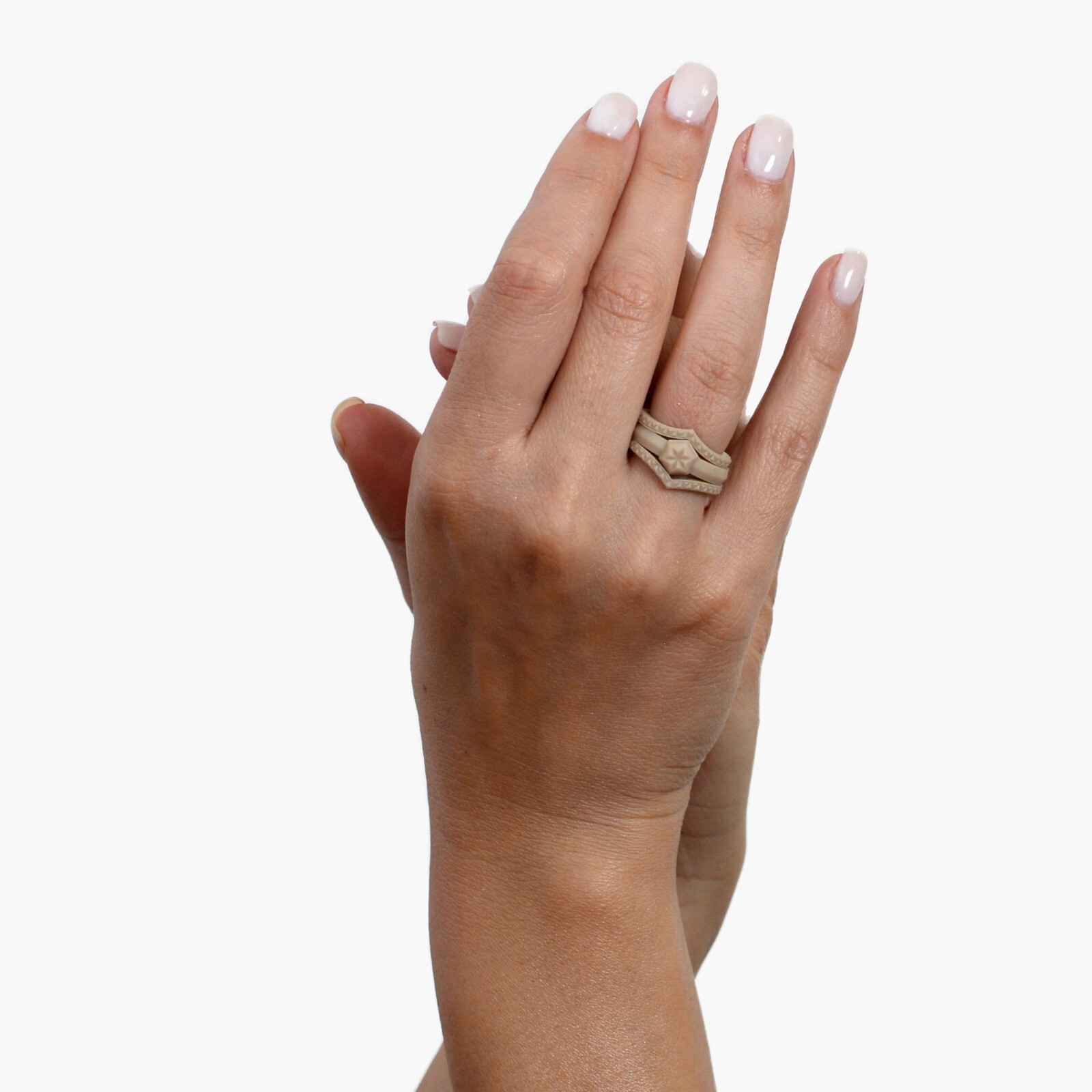 Silicone Wedding Rings for Women by Rinfit. 3 Rings Set Metallic Colors