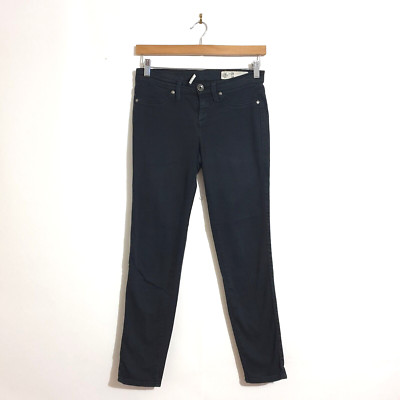 Sisley Jeans Sz 28 x 34 Black Super Skinny Fit Denim Logo Stretch Cotton Pockets
