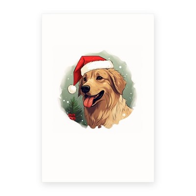 DistinctInk Christmas Greeting Card - Golden Retriever Art