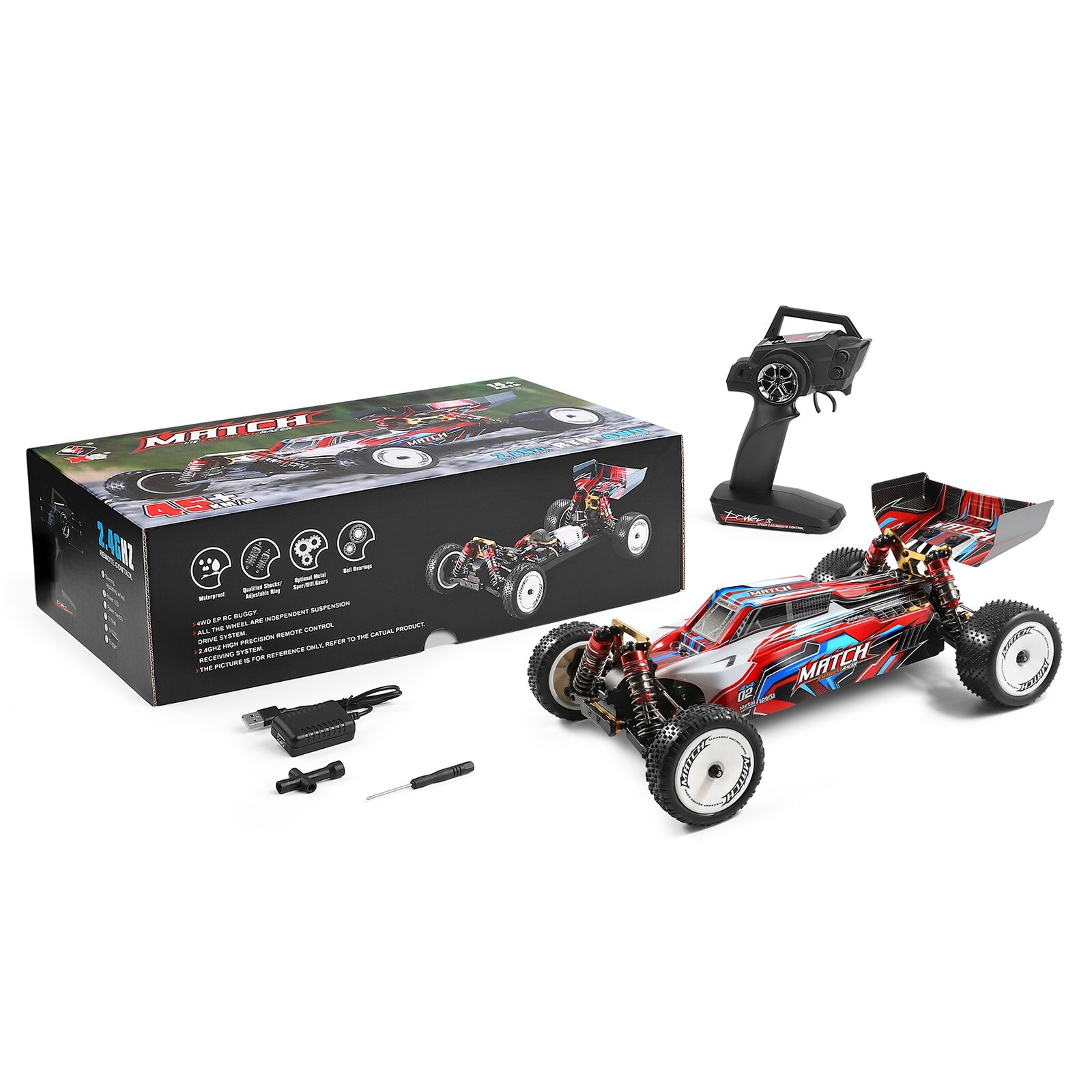 Wltoys 104001 High-speed Rc 1:10 Remote Control Car Drift Desert Buggy Truck A6