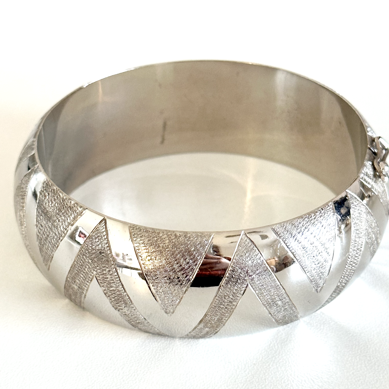 アクセサリー Vintage Silver Heavy Wide Bangle 925 925 Sterling Silver Vintage Wide Chunky Dome Hinged Heavy
