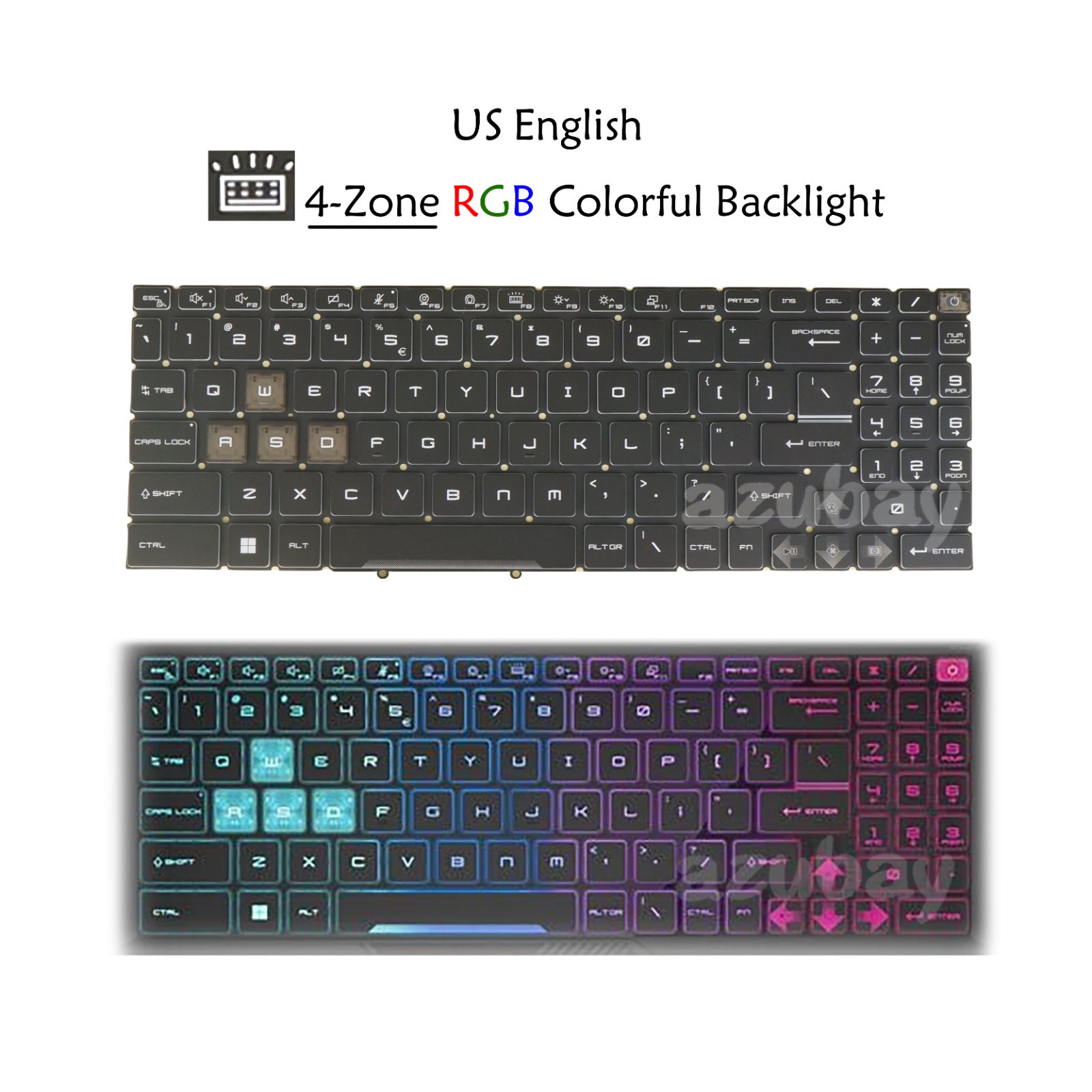 Zone-RGB Backlit Keyboard For MSI Bravo 15 C7UDXK/ C7UCXK