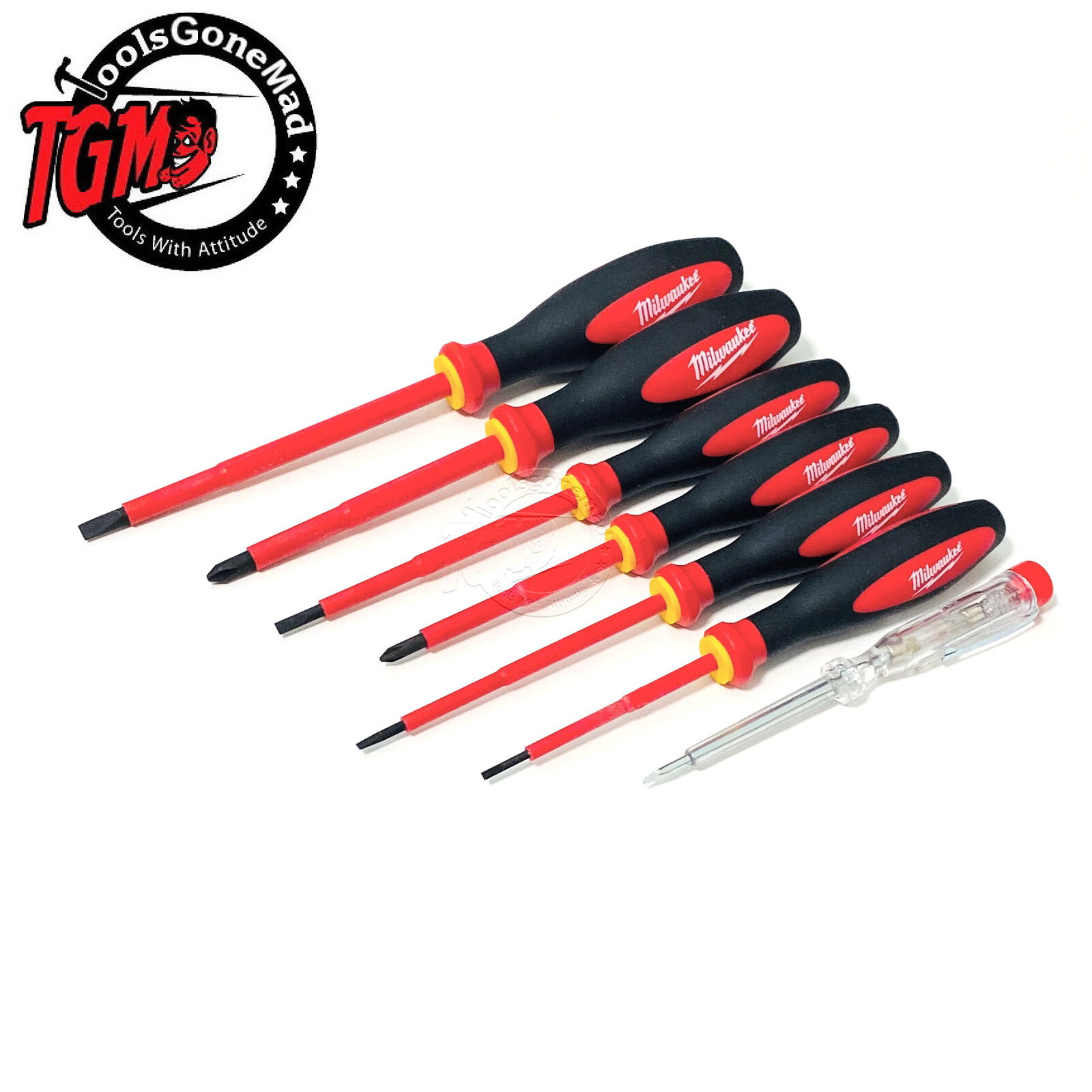 Milwaukee 7Pc 1000V VDE Slotted/Phillips Screwdriver Set Made Germany