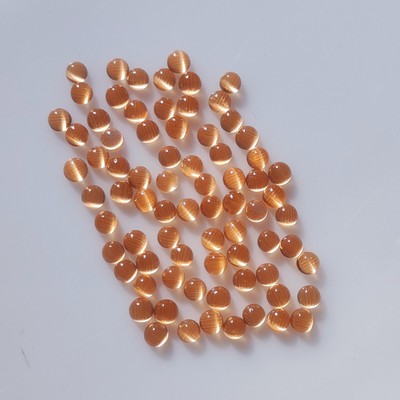 AAA Orange Sunstone Quartz 2MM Round Shape Loose Cabochon Gemstones For Sale