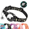 AgoumLux Cat Collar with Airtag Holder, Reflective Cats Collar Breakaway with Bell, Pet Tracker Compatible with Apple Air Tag for Kittens and Puppies, Black, XS(7-9 Inch)