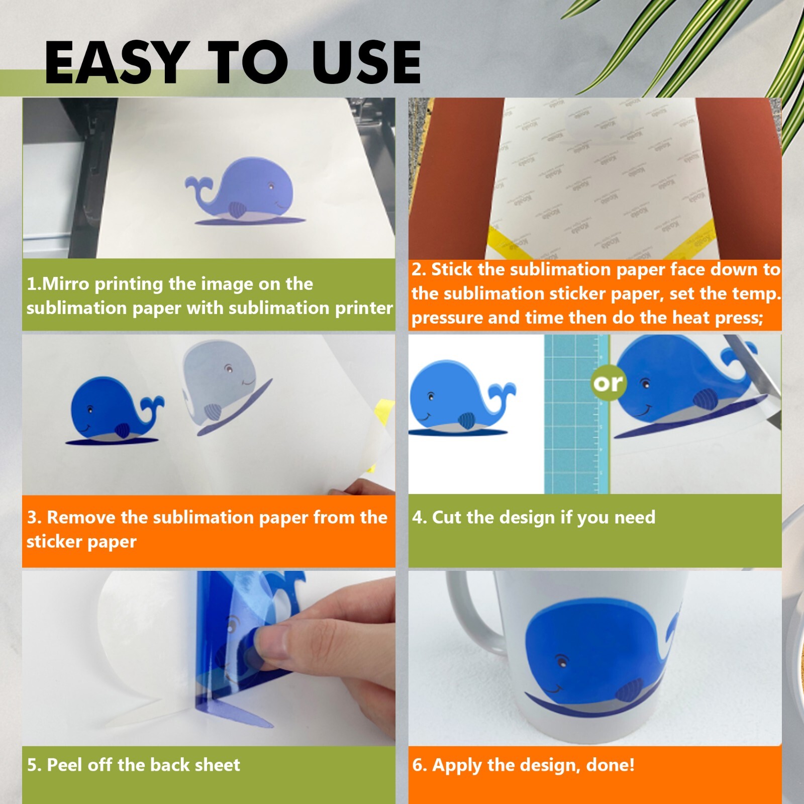 25-75 Sheets Koala Sublimation Vinyl Sticker Paper Clear Waterproof 8.5x11 Matte