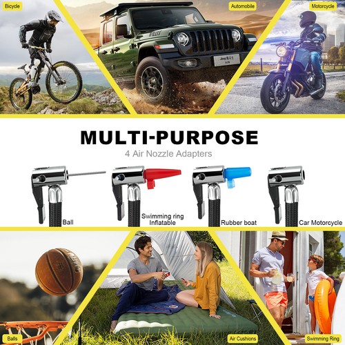 150PSI Air Compressor Tire Inflator Car Moto Bike Tires Air Pump Cordless/Corded