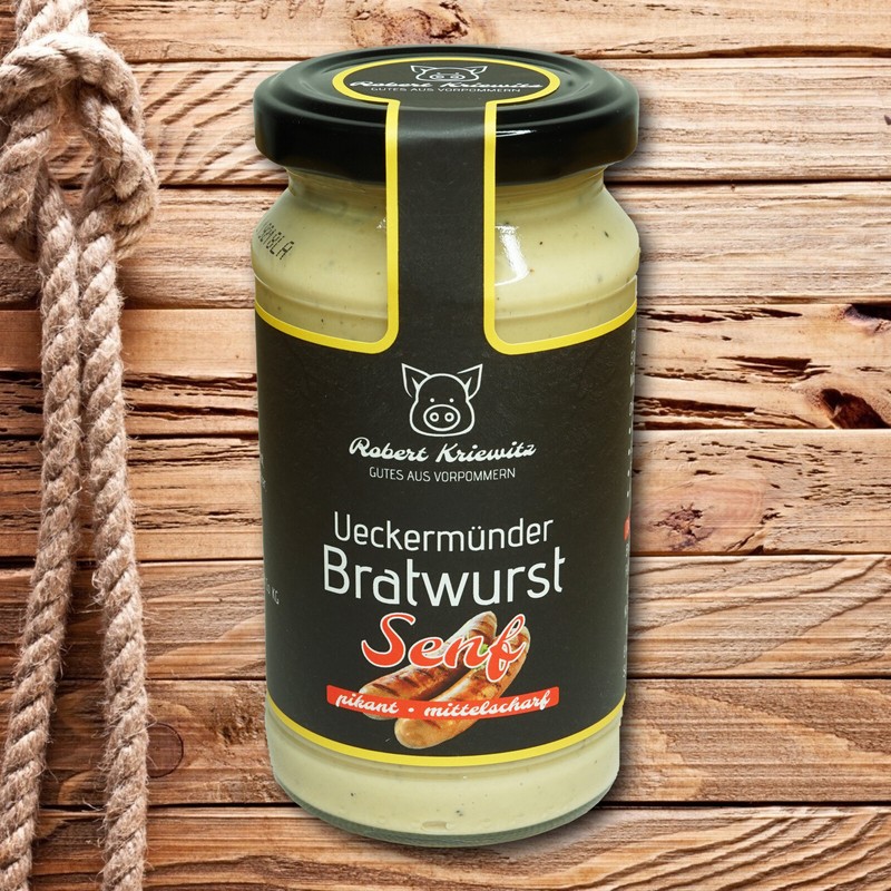UeckermÃ¼Nder Bratwurst Senf - Mittelscharfer Senf - Pikant - 200ml