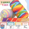 400g Tshirt Yarn for Crochet,Rainbow T Shirt Soft Elastic Fabric Chunky Thick T-Shirt Crochet Yarn for Crocheting Knitting Beginner Hand Knitting for Bag/DIY Craft/Home Decor-Yellow Orange Purple