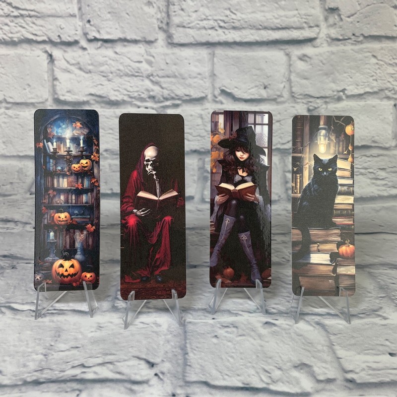Spooky Reader Bookmarks | Set Of 4 Laminated Die Cut