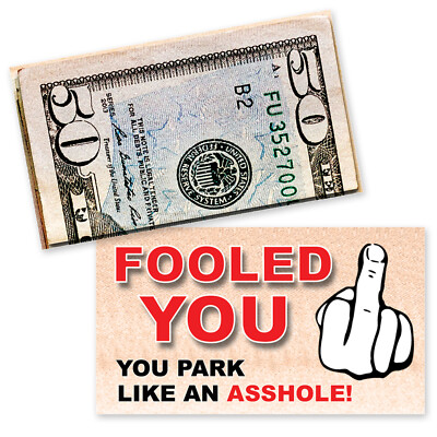 50 QTY Bad Parking Prank Cards Look Like Bills from a distance!